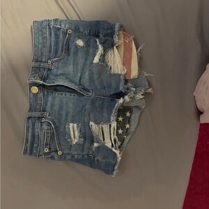 American Eagle Outfitters Ripped Blue Jean Shorts